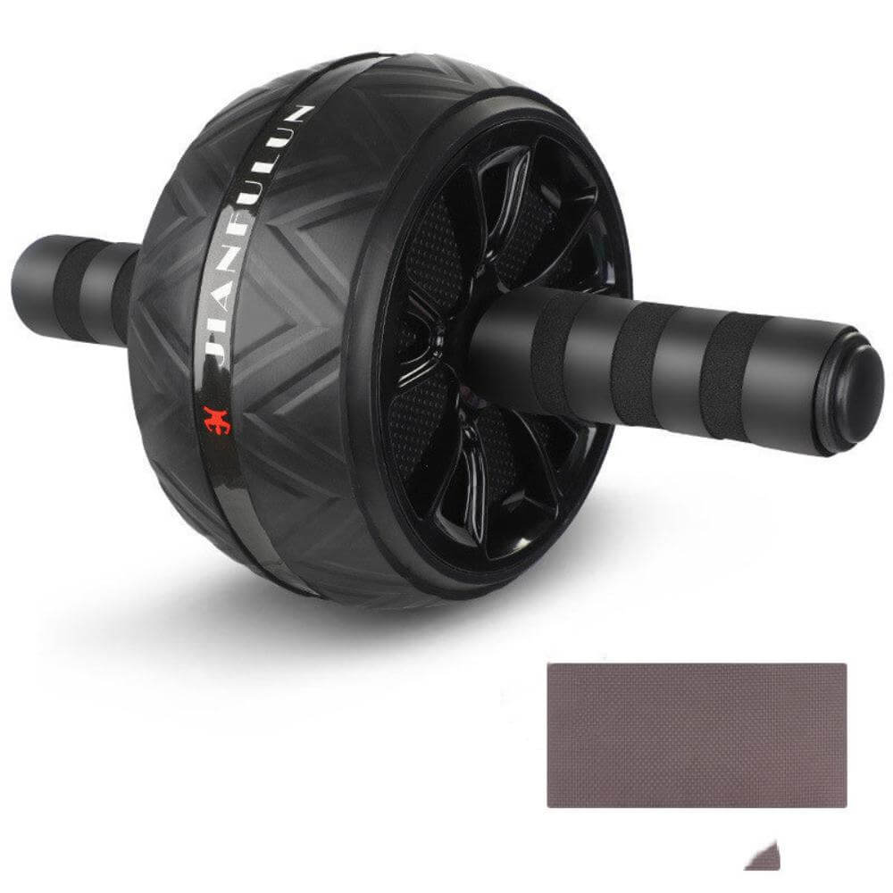 The fitness ab wheel in black.