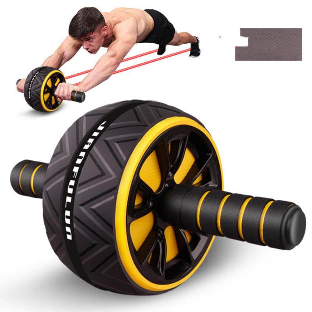 The fitness ab wheel in black red.