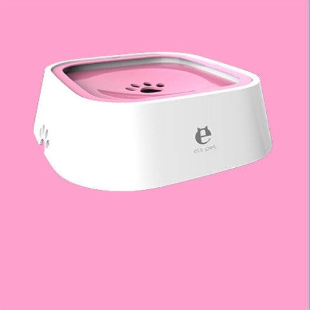 The no spill pet water bowl in pink.