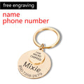 The personalized pet tag in gold. Text stating free engraving.